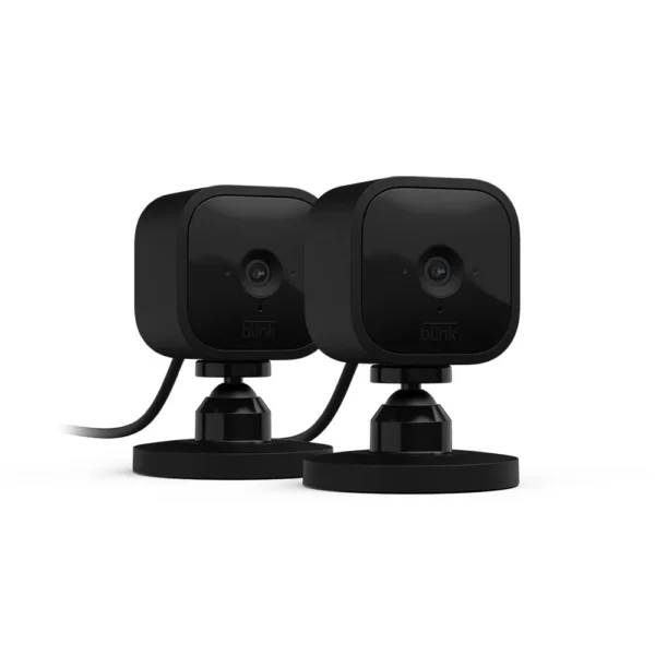 Blink Mini - Compact indoor plug-in smart security camera, 1080p HD video, night vision, motion detection, two-way audio, easy set up, Works with Alexa – 1 camera (Black)