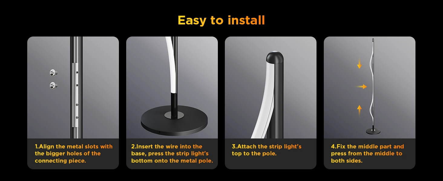 Govee RGBIC Floor Lamp, LED Corner Lamp Works with Alexa, 1000 Lumen Smart Modern Floor Lamp with Music Sync and 16 Million DIY Colors, Color Changing Standing Lamp for Bedroom Living Room Black