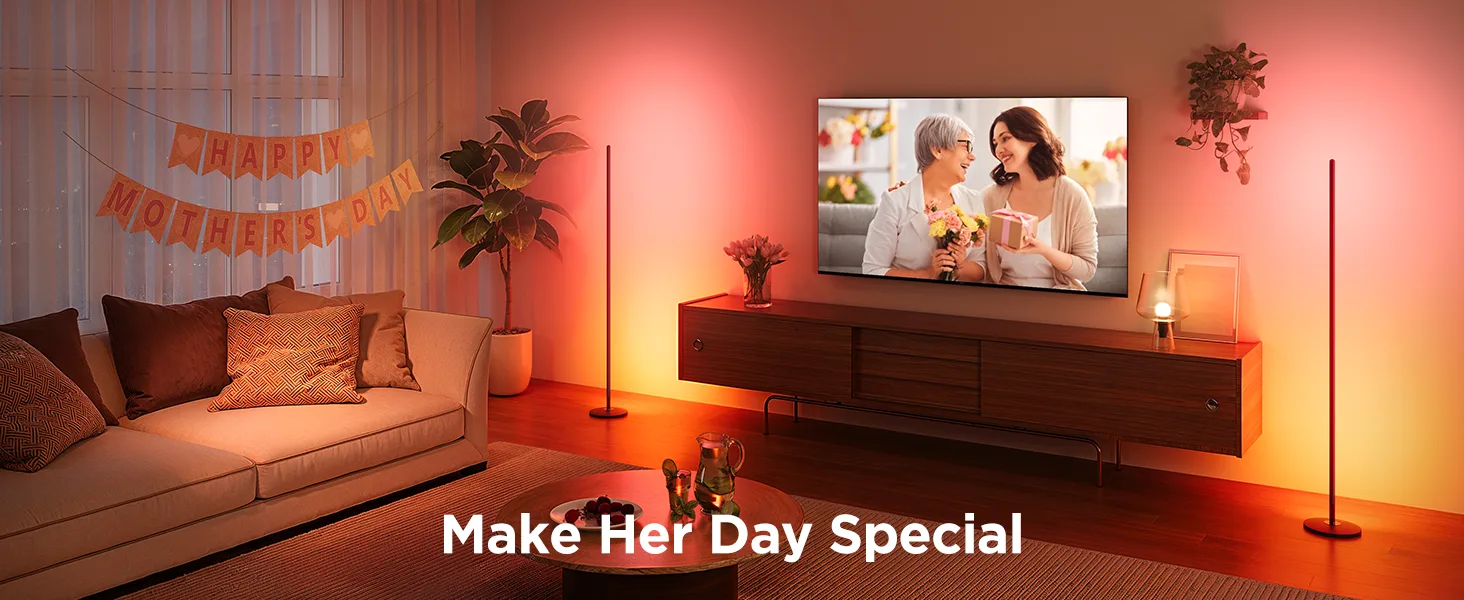 Govee RGBIC Floor Lamp, LED Corner Lamp Works with Alexa, 1000 Lumen Smart Modern Floor Lamp with Music Sync and 16 Million DIY Colors, Color Changing Standing Lamp for Bedroom Living Room Black