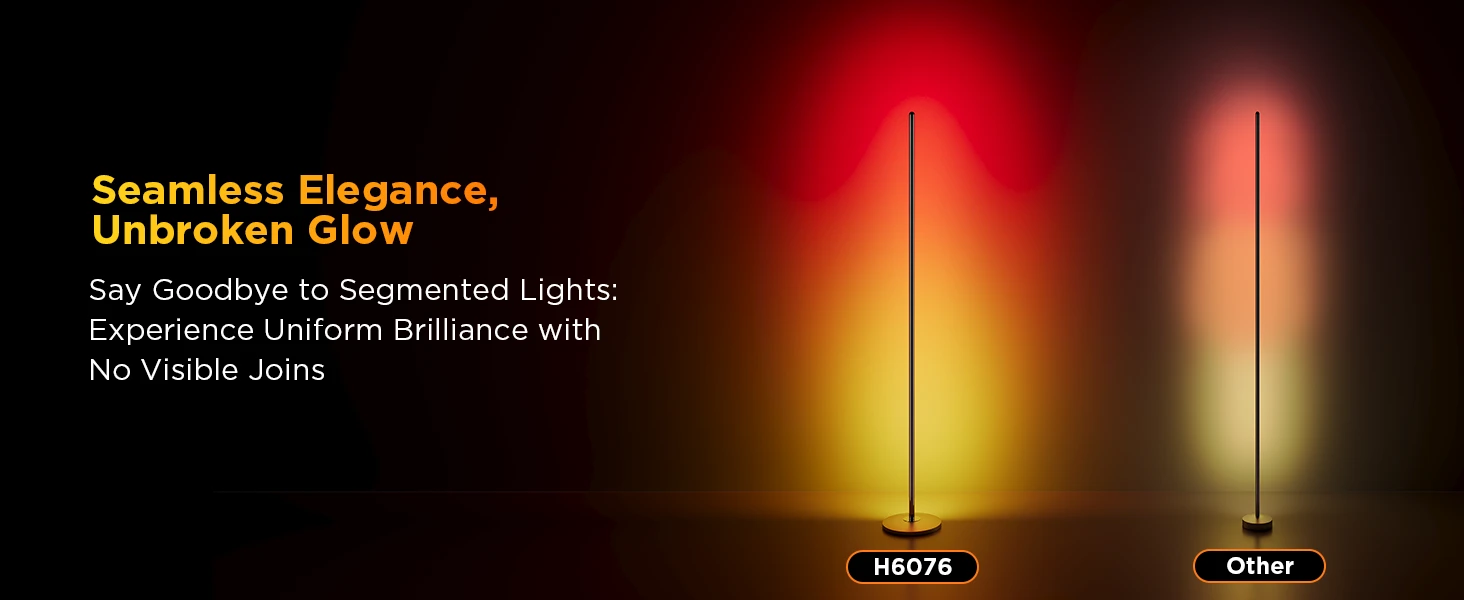 Govee RGBIC Floor Lamp, LED Corner Lamp Works with Alexa, 1000 Lumen Smart Modern Floor Lamp with Music Sync and 16 Million DIY Colors, Color Changing Standing Lamp for Bedroom Living Room Black