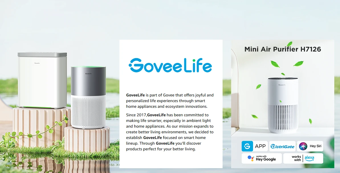 GoveeLife air purifier, Portable air purifier, Air purifier for smoke