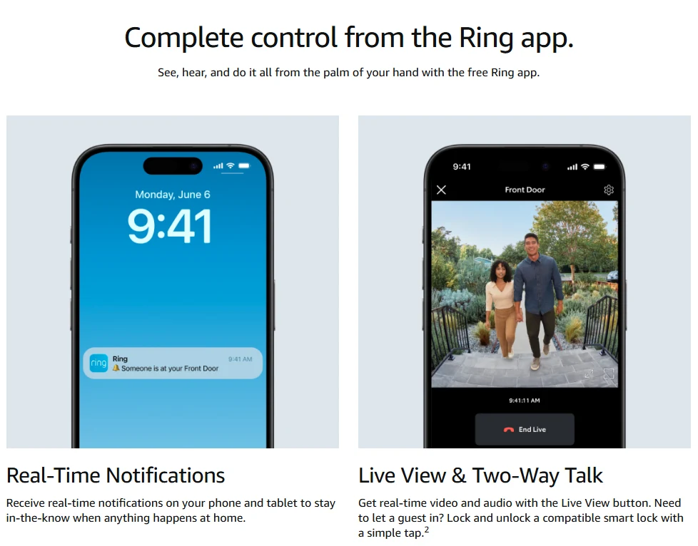 Ring Battery Doorbell, Head-to-Toe Video, Live View with Two-Way Talk, and Motion Detection & Alerts (2024 release), Venetian Bronze
